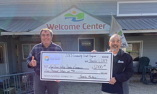 Check presented to Mad River Valley Chamber of Commerce